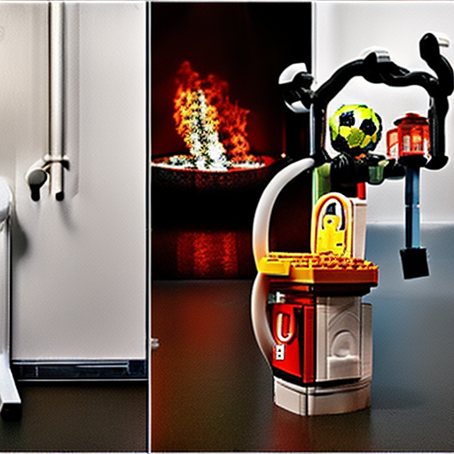 door, football, pretzel, fire hydrant, lego, chair, jellyfish, fire, boat, bread